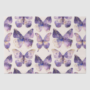 Purple Gold Butterflies Birthday Tissue Paper