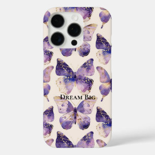 Purple Gold Butterflies iPhone 16 Pro Case