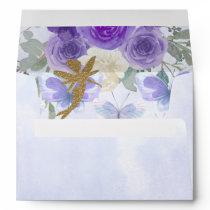 Purple Gold Butterflies Fairy First Birthday Envelope