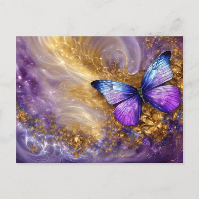 Purple & Gold Butterfly # 20 Postcard (Front)