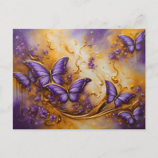 Purple & Gold Butterfly # 6 Postcard