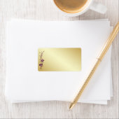 Purple, Gold Butterfly Floral Blank Address Label (Insitu)