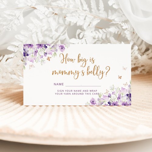 Purple gold Butterfly how big is mommys belly  Enclosure Card