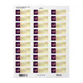 Purple, Gold Butterfly Return Address Label (Full Sheet)