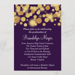 Purple Gold Celebration Graduation Announcement