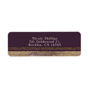 Purple Gold Chic Sparkling Glam Party Invitation Label