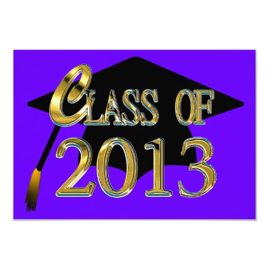 Purple & Gold Class Of 2013 Graduation Invitations