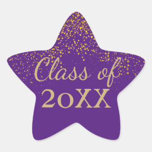 Purple Gold Class of 2017 Graduation Sticker