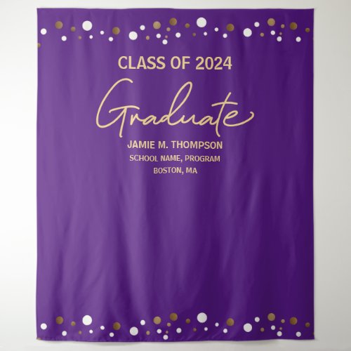 Purple Gold Class of 2024 backdrop graduation
