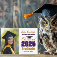 Purple Gold Class of 2026 Photo Graduation Party