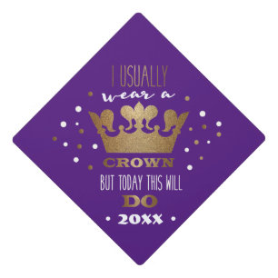 Purple Gold Class of Crown Graduation topper