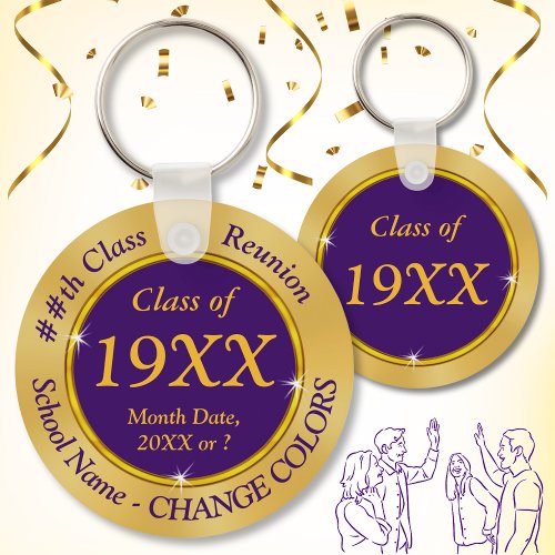 Purple Gold Class Reunion Keychains or Any COLOR