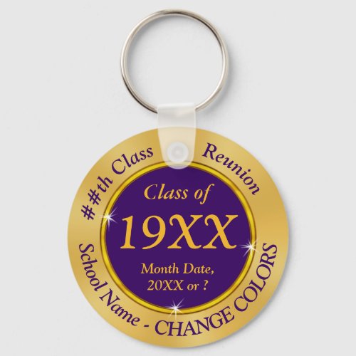 Purple Gold Class Reunion Keychains or Any COLOR