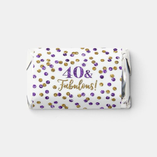 Purple Gold Confetti 40 and Fabulous Birthday Hersheys Miniatures