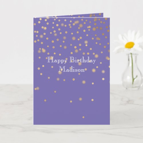 Purple Gold Confetti Card