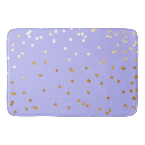 Purple  Gold Confetti Dots Modern Glamour Glam Bath Mat