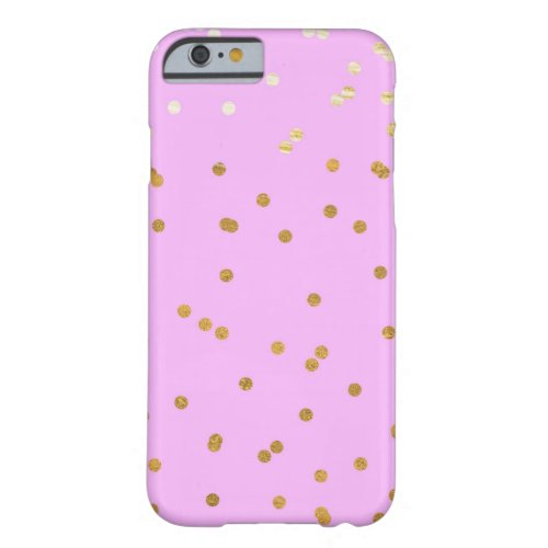 Purple  Gold Confetti Dots Modern Glamour Glam Barely There iPhone 6 Case