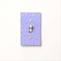 Purple & Gold Confetti Dots Modern Glamour Glam Light Switch Cover