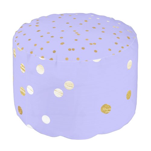 Purple  Gold Confetti Dots Modern Glamour Glam Pouf
