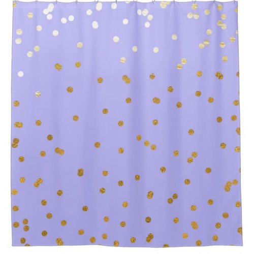 Purple  Gold Confetti Dots Modern Glamour Glam Shower Curtain
