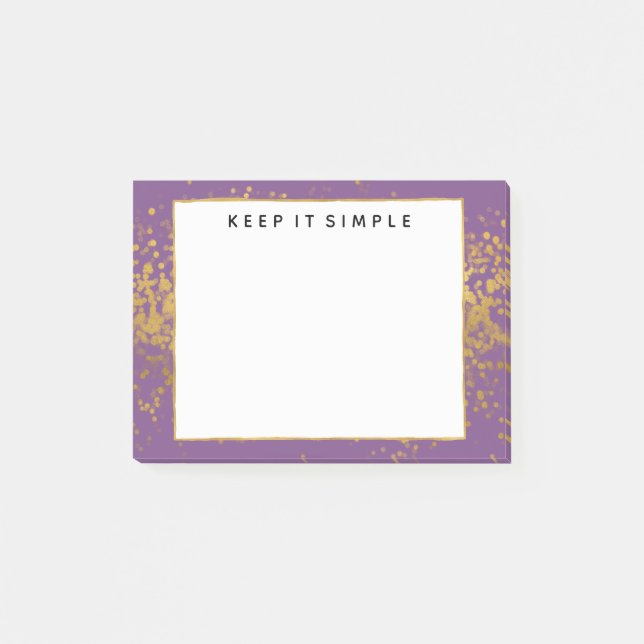 Purple Gold Confetti Dots Post-it Notes (Front)