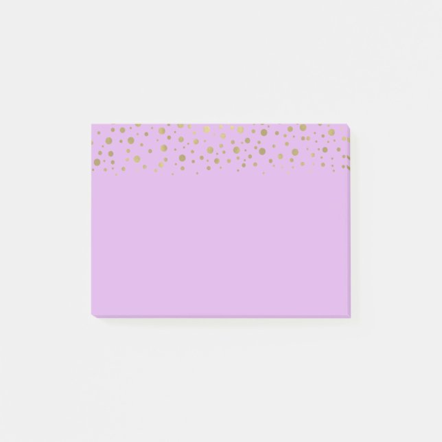 Purple Gold Confetti Post-it Notes (Front)