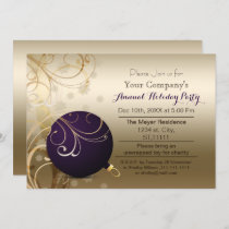 purple gold Corporate holiday party Invitation