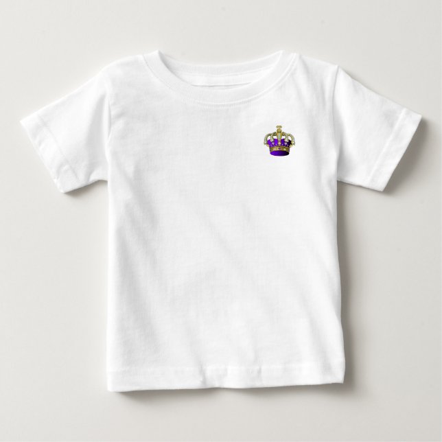 Purple Gold Crown Princess Prince Queen King Royal Baby T-Shirt (Front)