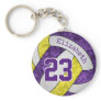 purple gold custom girls volleyball team gifts keychain