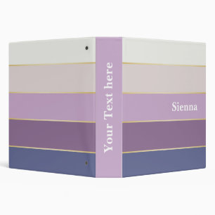 Purple Gold Custom Summer Color Block Stripes 3 Ring Binder