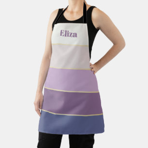 Purple Gold Custom Summer Color Block Stripes Apron