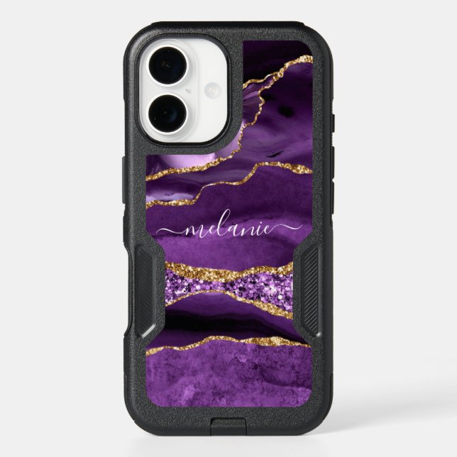 Purple Gold Custom Your Name iPhone Case (Back)