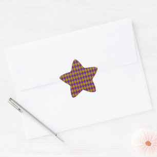 Purple & Gold Diamond Glitter Star Sticker