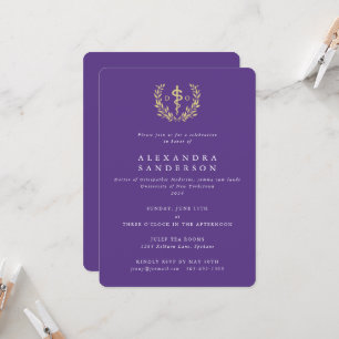 Purple/Gold Doctor of Osteopathic Medicine Grad Invitation