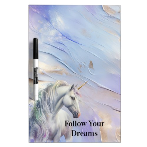 Purple Gold Dream Unicorn  Dry Erase Board