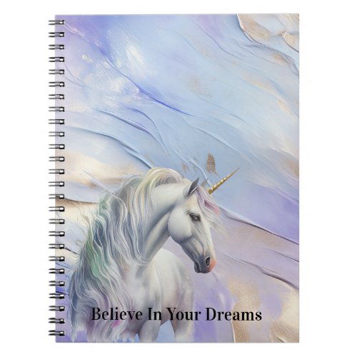 Purple Gold Dream Unicorn  Notebook