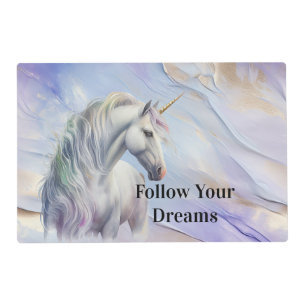 Purple Gold Dream Unicorn  Placemat
