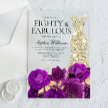 Purple & Gold Dress 80th Birthday Party Acrylic Invitations<br><div class="desc">Purple & Gold Dress 80th Birthday Party Acrylic Invitation

See matching collection in Niche and Nest Store

Many thanks</div>