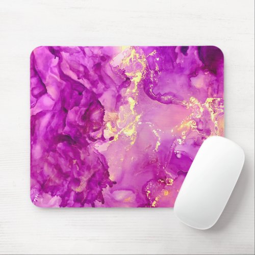 Purple Gold Electric Storm  Trendy Feminine Mouse Pad