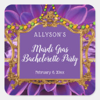 Purple Gold Elegant Mardi Gras Bachelorette Party
