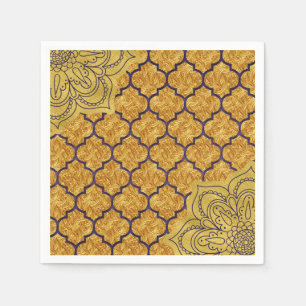 Purple Gold Elegant Royal Indian Party Wedding Napkins