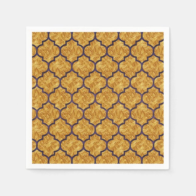 Purple Gold Elegant Royal Indian Party Wedding Napkins (Front)