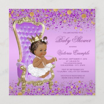 Purple Gold Ethnic Princess Baby Shower Invitation by The_Baby_Boutique at Zazzle