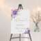 Purple gold floral baby shower welcome foam board