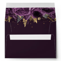 Purple Gold Floral Elegant Envelope