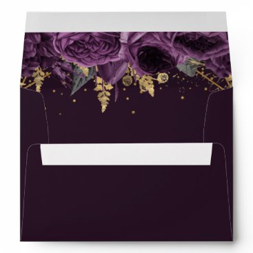 Purple Gold Floral Elegant Envelope