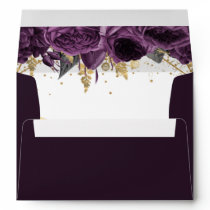 Purple Gold Floral  Envelope