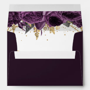Purple Gold Floral Envelope