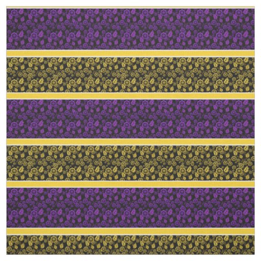 Purple/gold floral-gold/white stripe - black fabric