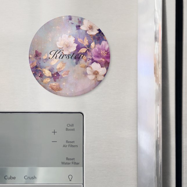Purple Gold Floral Magnet (In Situ (Fridge))